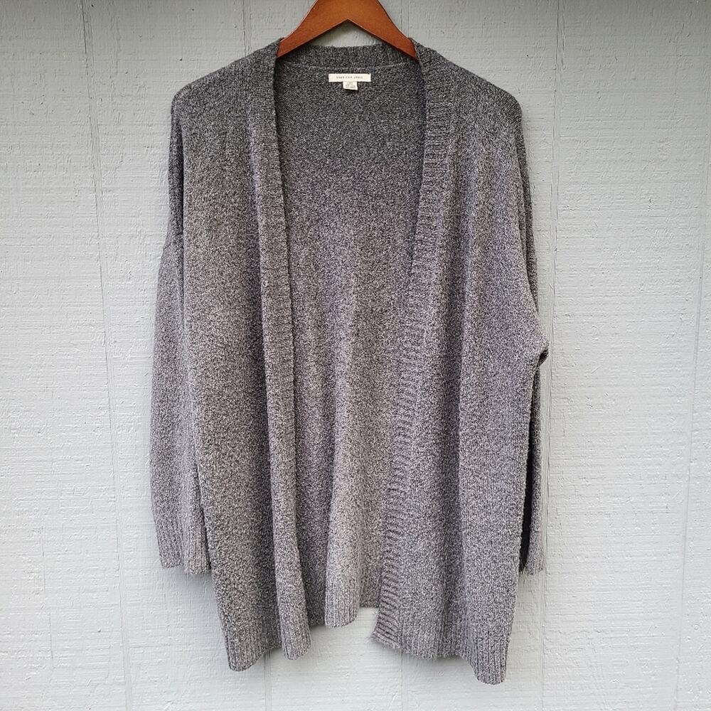 American Eagle Textured Open Front Cardigan Grey S